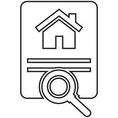 Appartment, property, search icon