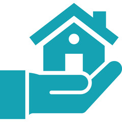 Hand, home loan, house icon