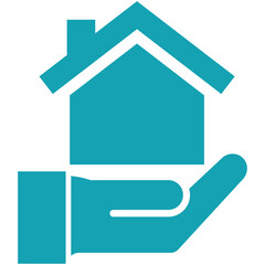 Hands, home insurance, secure icon