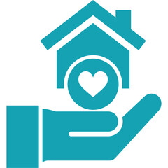 Hands, home insurance, secure icon