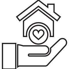 Hand, home loan, house icon