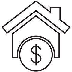 Growth, house, property price icon