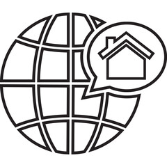 Real estate, home loan, world icon