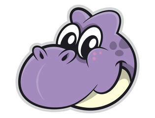 Purple Dinosaurs Head cartoon characters. Best for sticker, logo, and mascot with prehistoric themes for kids