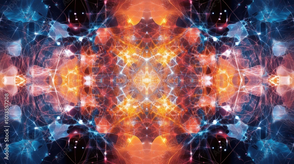 Poster high-resolution abstract tech design with interconnected nodes and circuit-like patterns, symbolizin