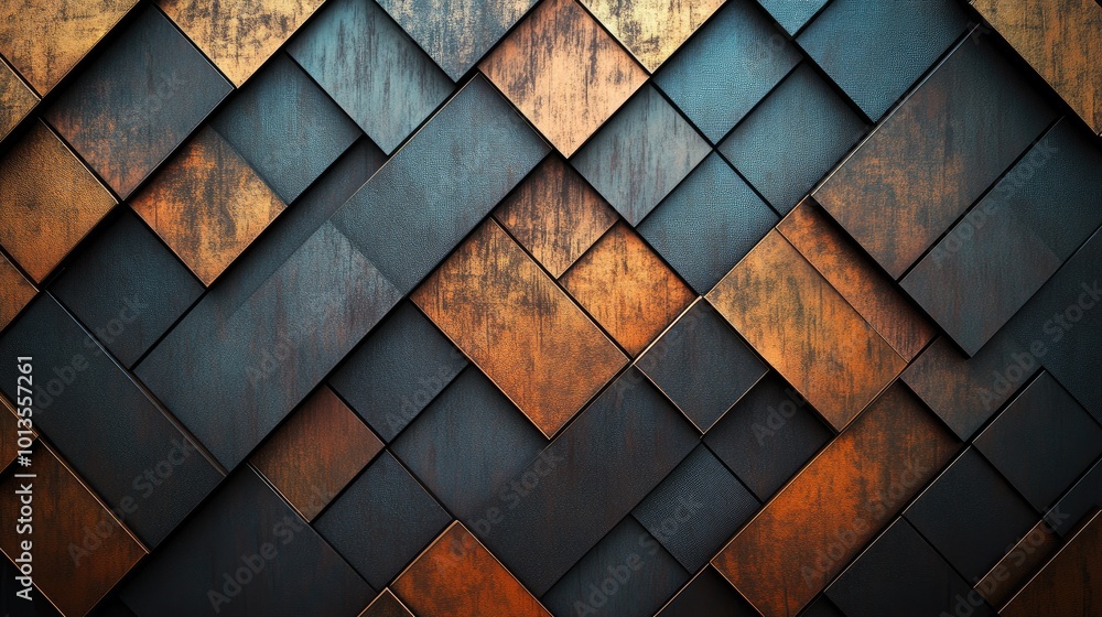 Poster high-resolution background of overlapping geometric lines creating diamond-shaped patterns, with a m