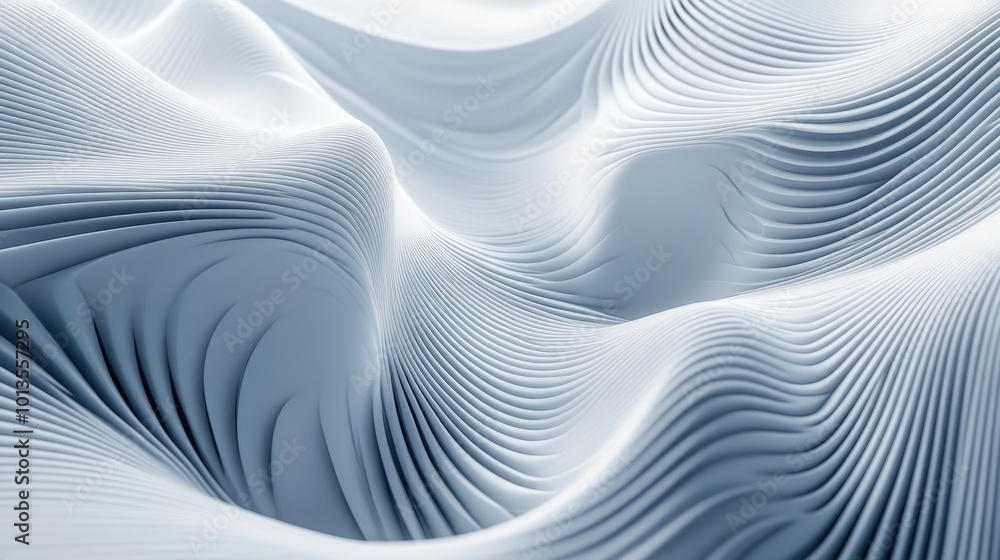 Poster high-resolution geometric background with flowing, curved lines creating wave-like patterns, giving 