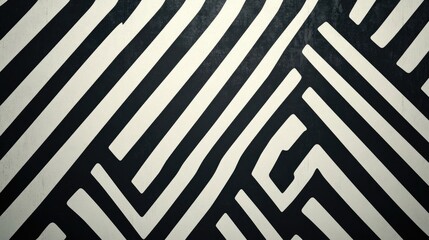 A bold geometric lines pattern with zig-zagging lines in contrasting black and white, perfect for a striking and dynamic background design.