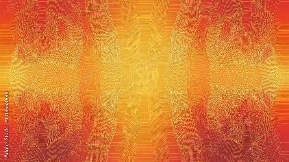 Poster a high-res geometric lines pattern with thin, angular lines forming symmetrical hexagons, with a gra