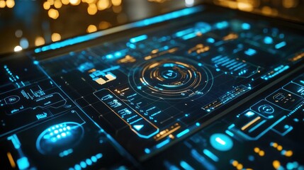 A high-tech interface displaying a cyber network map with nodes, data transfer rates, and connections, symbolizing real-time data flow.