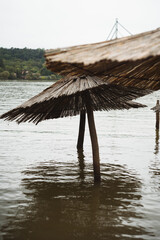 Danube river overflow Novi Sad Serbia