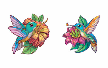 Obraz premium birds vector set illustration 