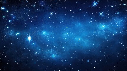 A beautiful starry night sky background with twinkling stars and a deep blue gradient, evoking a sense of wonder and elegance