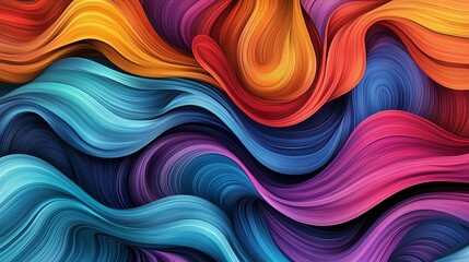 Obraz premium Abstract background with colorful wavy lines.