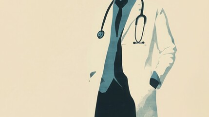 A doctor stands confidently, their white coat a symbol of care and expertise.