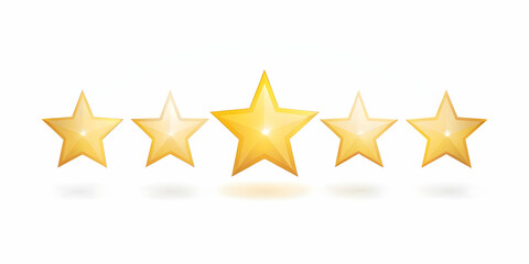 Flat Floating Glowing Product Review Stars for Cyber Monday: Minimalist Vector Illustration Representing Customer Satisfaction and Ratings in Infographics