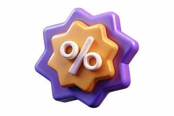 3D Floating Glowing Discount Code Icon for Cyber Monday - Perfect for Ecommerce Banners, Infographics & Online Shopping Promotions