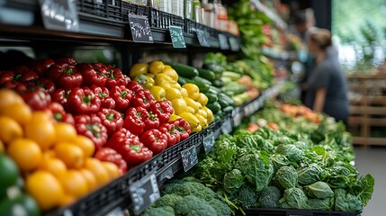 Obraz premium Fresh Produce Delight: A Colorful Display of Vegetables Awaiting Your Selection Today!