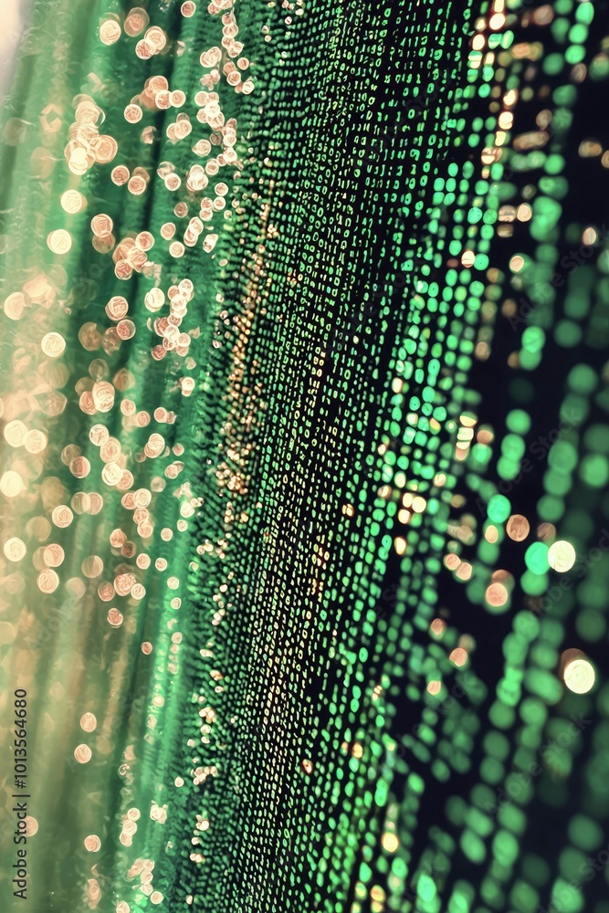 Poster abstract green and gold bokeh pattern with blurred circles