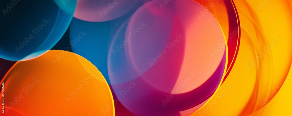 Poster colorful abstract bokeh circles composition