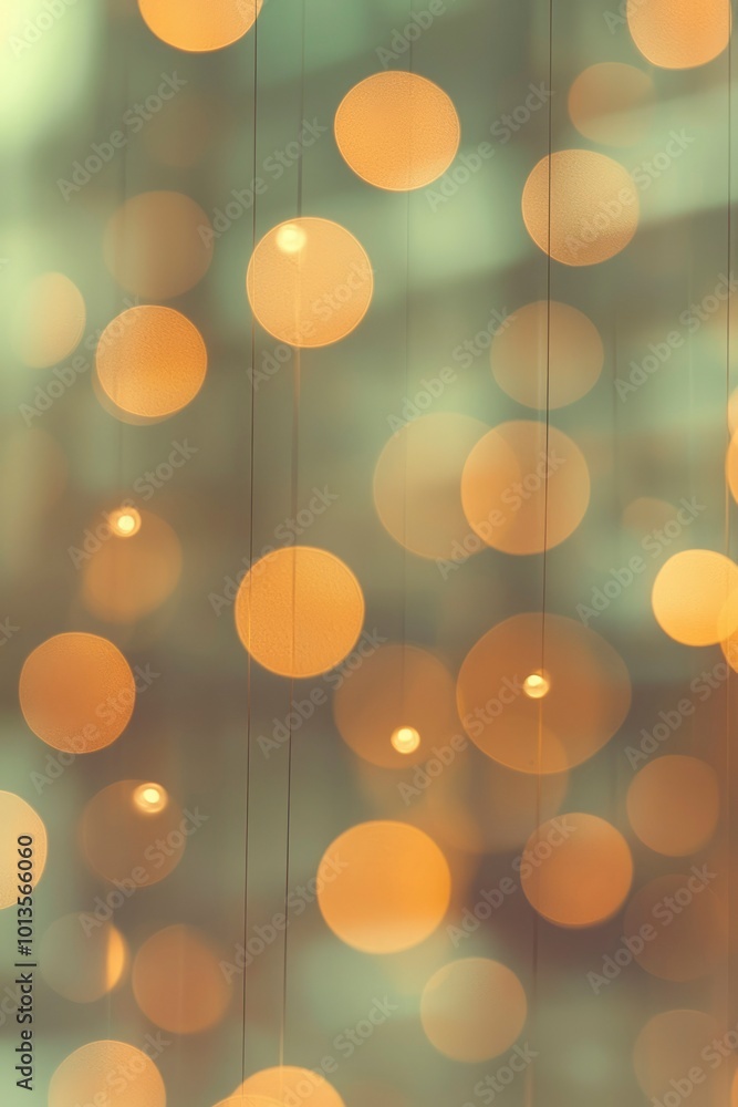 Poster abstract blurred lights with hanging strings