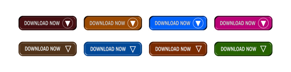 now download button as vector element graphic of website or application illustration isolated on white background
