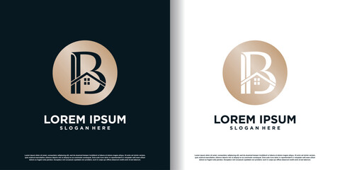 Building logo design template with initial B concept premium vector © andi
