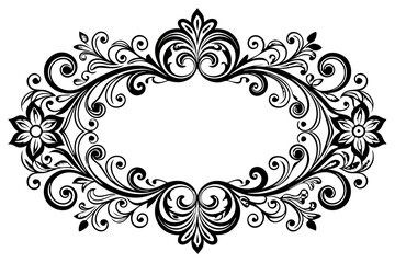 Elegant ornamental border silhouette vector illustration 