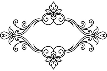 Elegant ornamental border silhouette vector illustration 