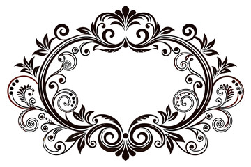 Elegant ornamental border silhouette vector illustration 