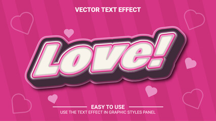 3d love editable text effect