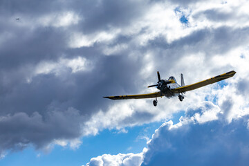 Fototapeta premium A light aircraft for extinguishing fires from the air in a rescue operation