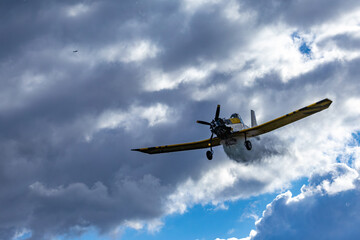 A light aircraft for extinguishing fires from the air in a rescue operation