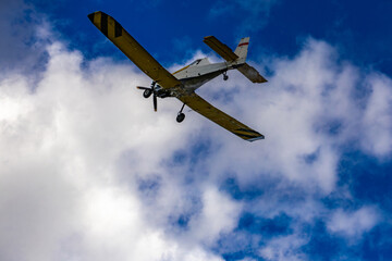 A light aircraft for extinguishing fires from the air in a rescue operation