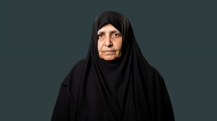 Portrait of arab very old woman isolated