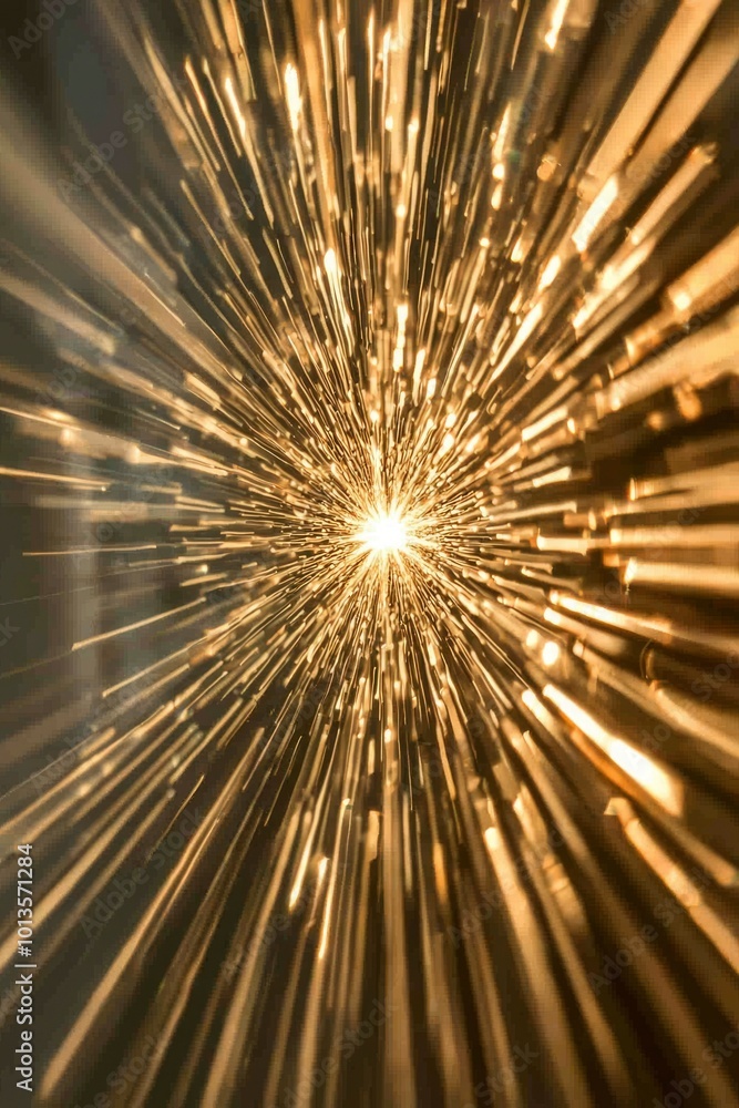 Poster abstract light rays bursting from center point
