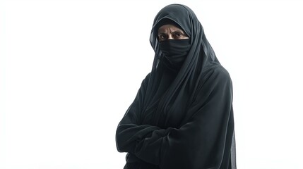 Portrait of arab very old woman isolated