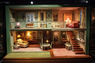 A creepy dollhouse with moving furniture.