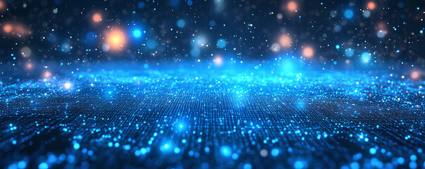 Blue geometric abstract technology background, blue technology light concept illustration
