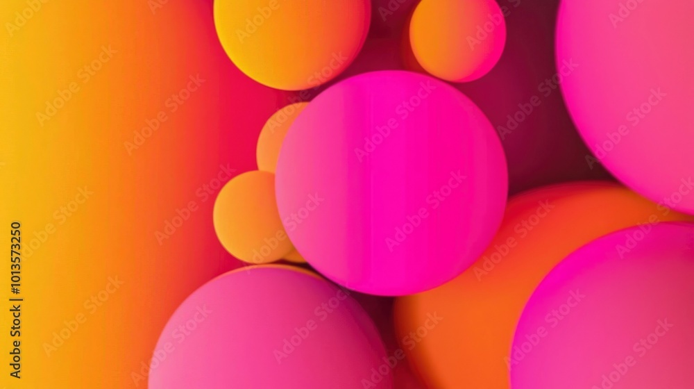 Poster abstract colorful spheres with a gradient background