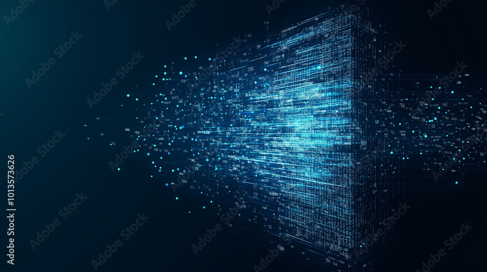 Aufkleber technology digital cyberspace data network connection perspective view illustration background.