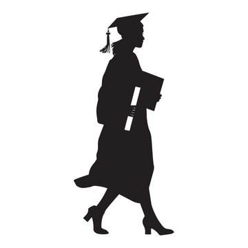 recommend clip art: Graduation Silhouette Design - Graduate Vector illustration in black and white
                    