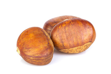 Chestnuts isolated on white background