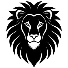 Lion head silhouette vector illustration