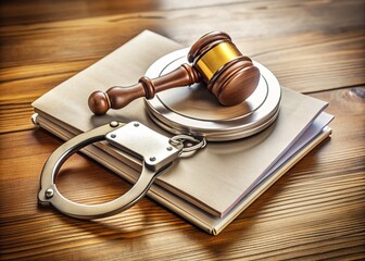 handcuffs and legal documents lie on a cluttered lawyer's office desk, symbolizing a hard-won court victory and the consequences that follow.