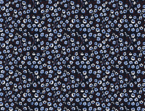 Fototapeta Ditsy floral seamless pattern, textile print, flower print, allover print, floral background