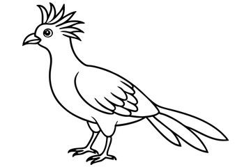 Beautiful Hoatzin Bird Perched With Slightly Open Wings Amid Tropical Foliage Vector Design
