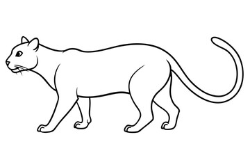 Fototapeta premium Charming Vector Illustration of a Jaguarundi Exploring the Rich Forest Landscape 