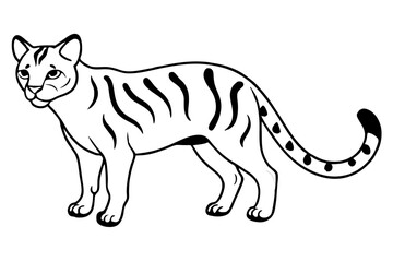 Fototapeta premium Ocelot in Low Stalking Position Vector Illustration Capturing Its Stealthy Elegance 