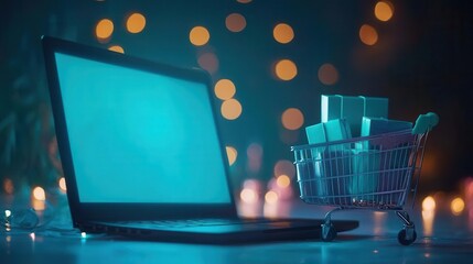 A laptop screen displaying a flash sale countdown, with a cart filled with discounted items ready for checkout, [National Deal Week], [e-commerce and urgency], ,